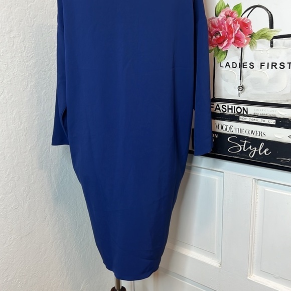Everlane The Japanese Go Weave Blue Zip Front Dress Size 2 - Picture 7 of 9